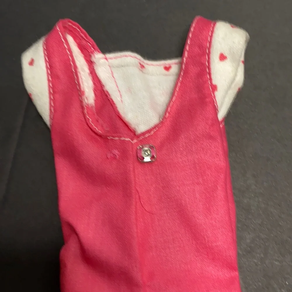 Vintage Barbie Fashion fun pink jumper romper pink heart top one piece outfit